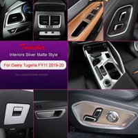tonlinker interior mouldings cover stickers for geely tugella fy11 2019 20 car styling 14 pcs stainless steel cover stickers