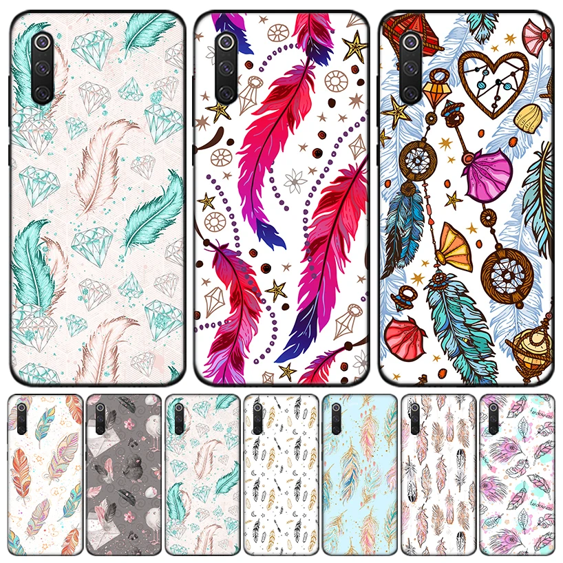 

Colorful Feather Phone Case Funda For Xiaomi Redmi Note 10 Pro 10S 9 9S 8 8T 8 Pro 9A 9C 8A 7 7A 6 6A K20 Cover Coque Capa