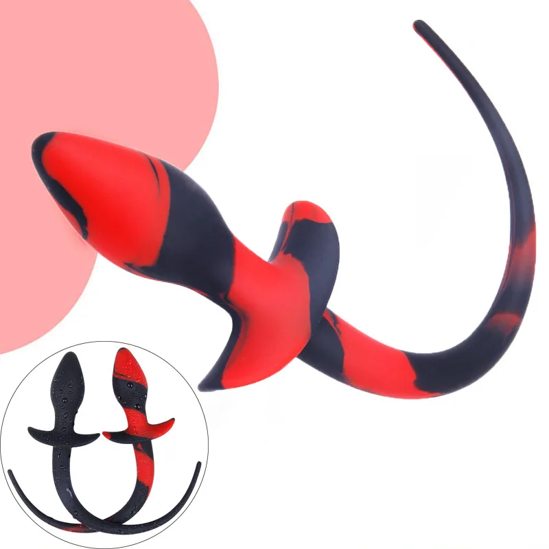 Силиконовая Анальная пробка с длинными внутренними ягодицами щенок хвост Массаж