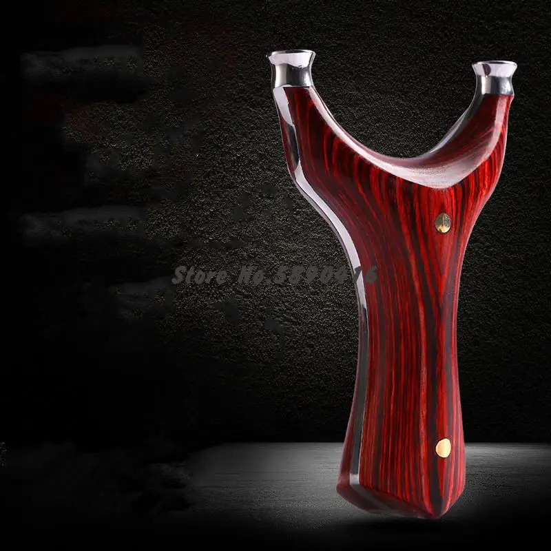 

High Precision Flat Leather Flying Tiger Solid Wood Slingshot Patch Stainless Steel Bow Head Athletic Hunting Slingshot Catapult