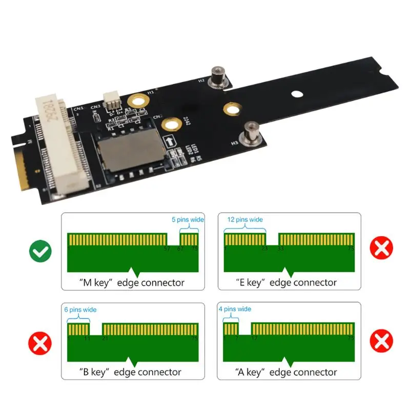 

M.2 2242 2280 22110 key M to Mini PCI-E Adapter With SIM card Slot for WiFi/WWAN/LTE Module 3G/4G Net work For PC 1XCB