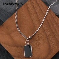 mewanry 925 steamp necklace for women trend vintage punk party creative double sided square brand jewelry birthday gift