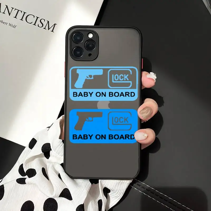 

CUTEWANAN Glock Handgun Shell Phone Case For iphone 12 11 7 8 plus mini x xs xr pro max matte transparent cover
