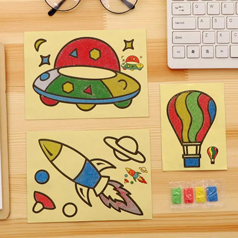 

Early Educational Learning Creative Drawing Toys For Children Scratch Art Doodle Pad Sand Painting Cards Gifts Wholesale