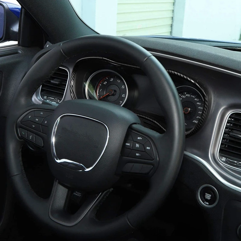 

for Dodge Charger 2015-2021 Car Carbon Fiber Dashboard Meter Panel Frame Cover Trim Decoration Sticker Accessories