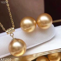kjjeaxcmy fine jewelry 18 gold inlaid natural pearl ladies necklace pendant earrings support detection of new luxury