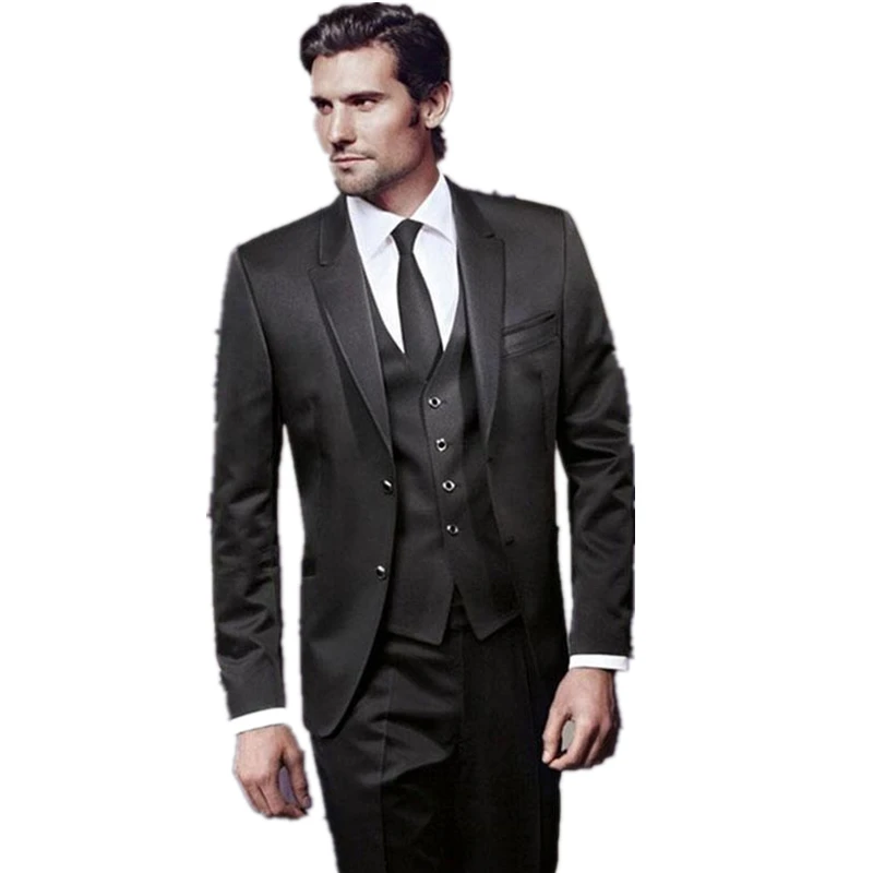 

Handsome Two Buttons Groomsmen Notch Lapel Groom Tuxedos Men Suits Wedding/Prom/Dinner Best Blazer(Jacket+Pants+Vest+Tie) 180