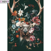 chenyi 5d diy diamond painting fairy deer animal cross stitch diamond embroidery full square flowers decor for christmas gift