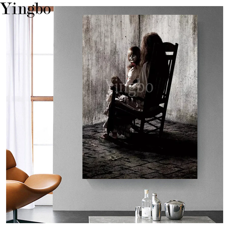 

5D DIY round diamond painting Horror puppet anabelle on the Chair cross stitch diamond embroidery mosaic diamond art home decor