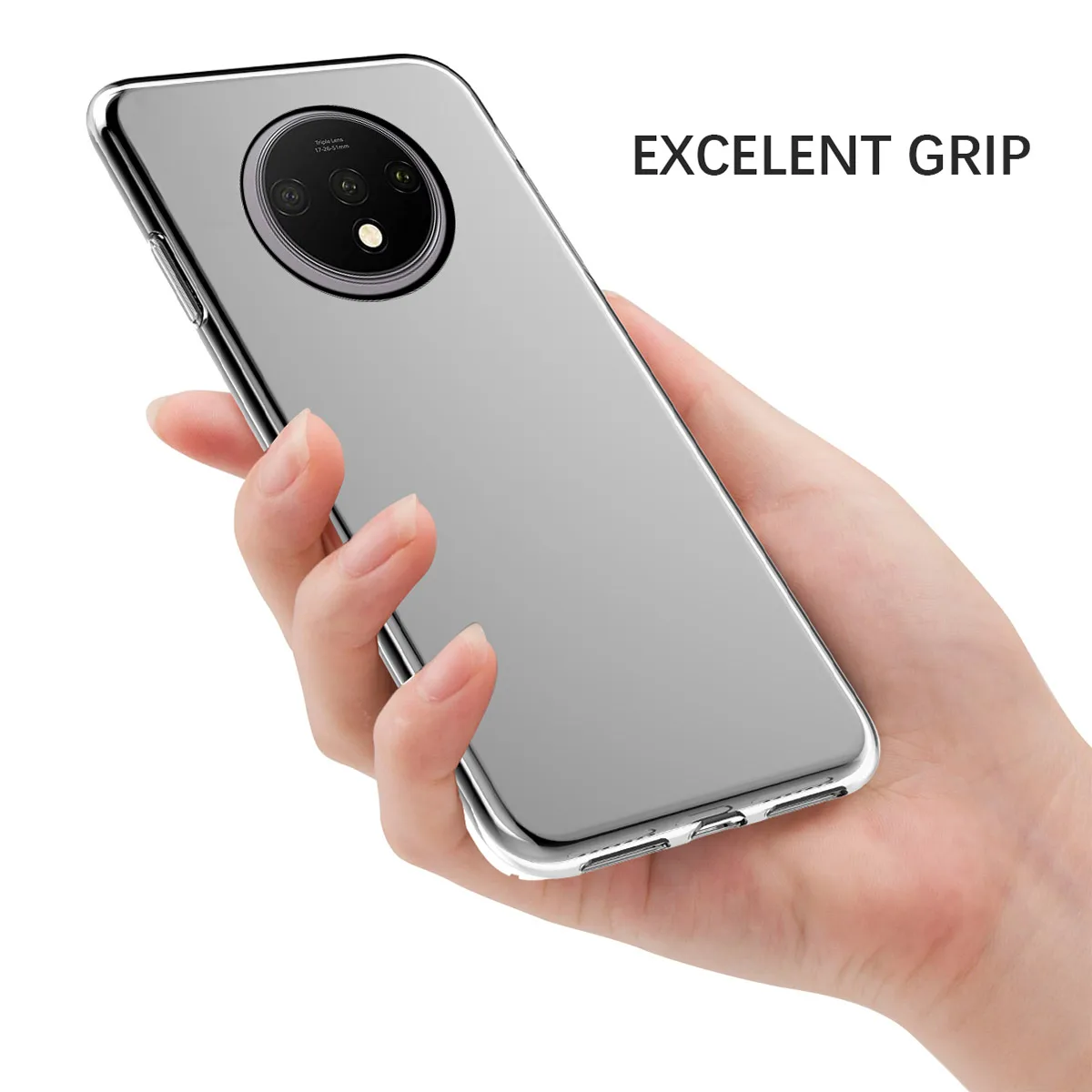 Чехол для OnePlus 7T тонкий мягкий прозрачный бампер из ТПУ противоударный защитный