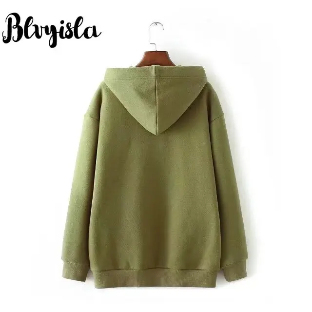 Пуловер с капюшоном и завязкой на молнии большими карманами|Женские толстовки