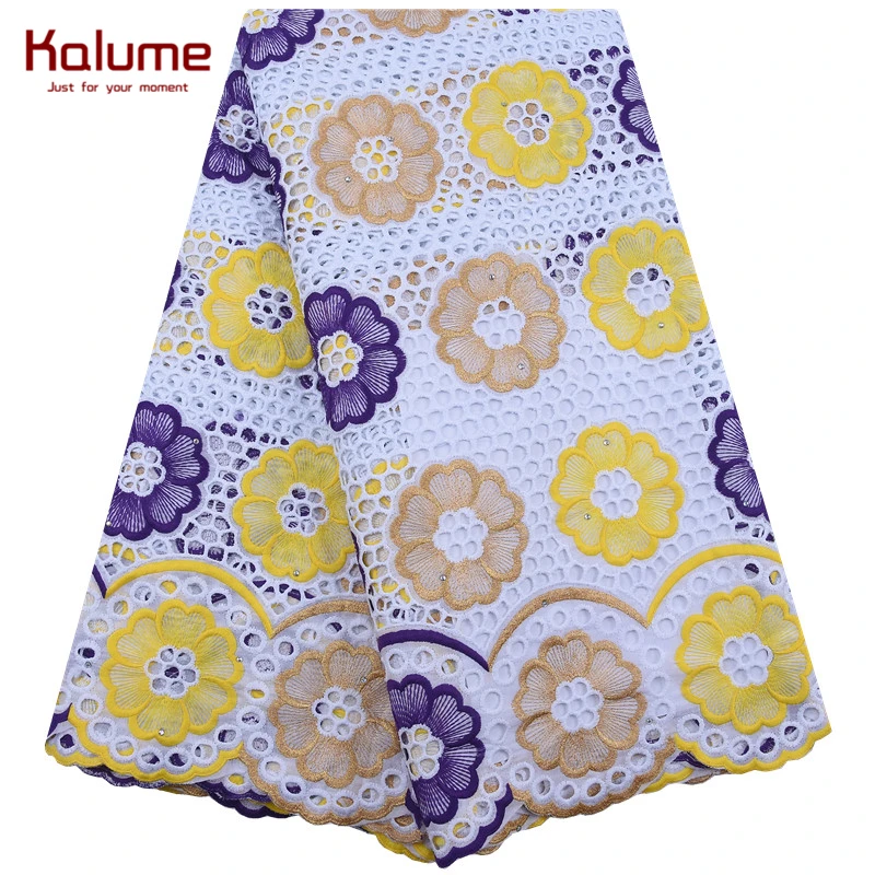 Африканская кружевная ткань Kalume Новое поступление 100% хлопчатобумажная дырокол