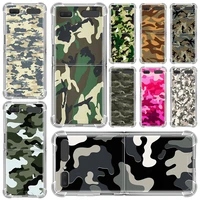 camouflage camo series capa for samsung galaxy z flip 3 5g case airbag clear tpu shockproof cover transparent cell phone funda