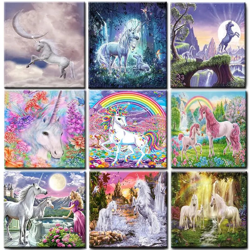 

Paint By Numbers Unicorn Animal Pictures Coloring For Drawing On Canvas DIY Kits For Adults Painting By Numbers Decoration Wall
