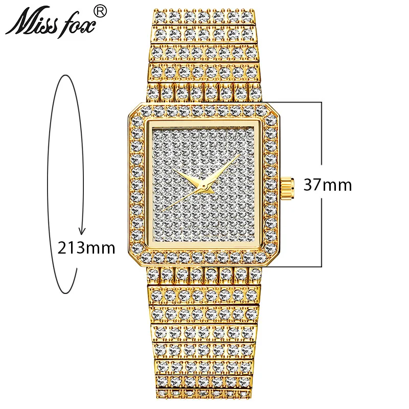 

Часы наручные женские кварцевые с квадратным циферблатом, модные повседневные Роскошные Дизайнерские брендовые, со стразами, подарок для ж...