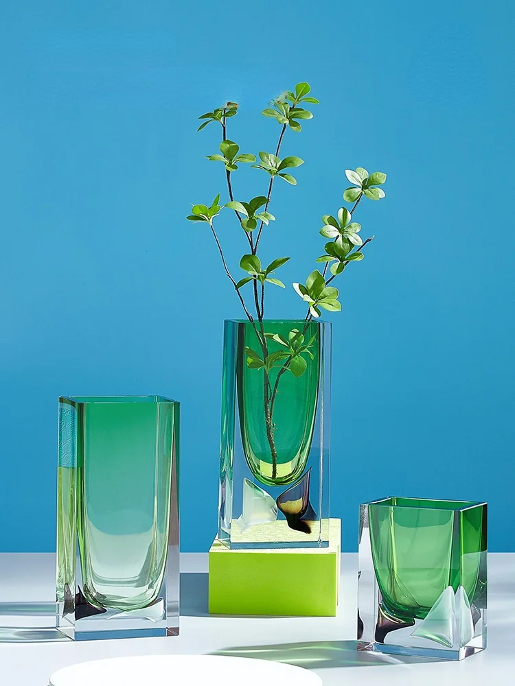 

GY Hyundai Simple Glass Vase Soft Decoration Restaurant Desktop Decoration Hallway Wine Cabinet Flower Container