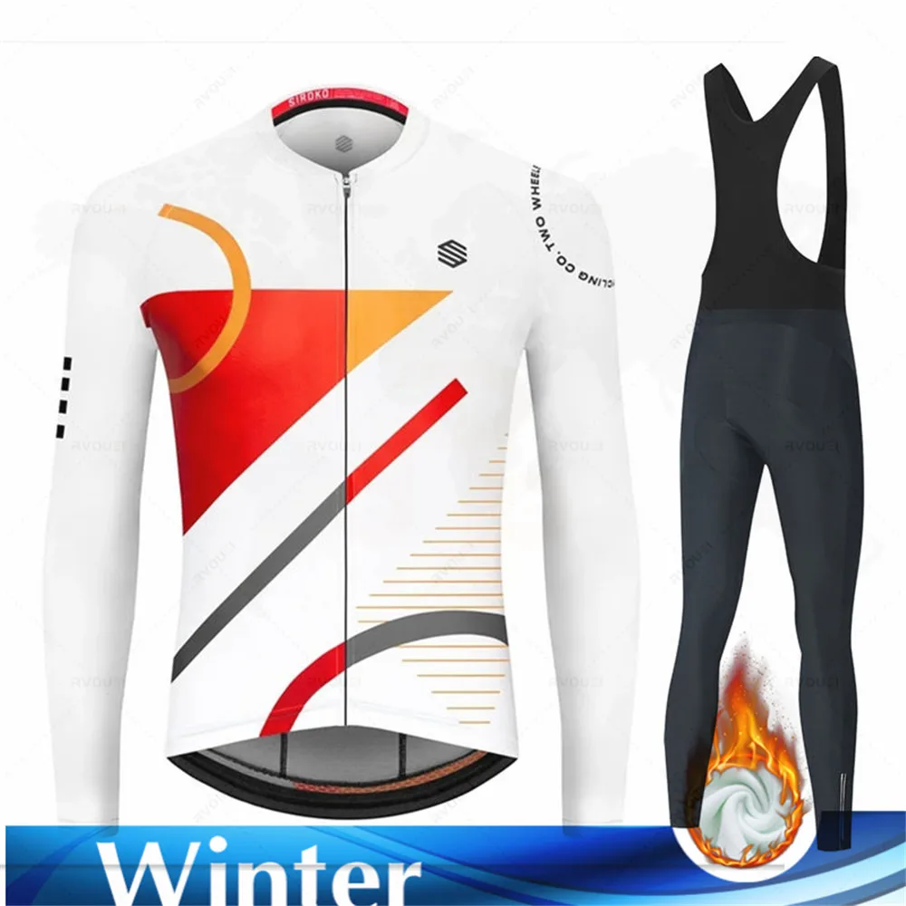 

2022 Newest SIROKO Winter Cycling Clothing Set Thermal Fleece Cycling Jersey Set Bike Maillot Men Bicycle Clothes Roupa Ciclismo