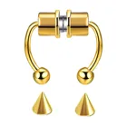 Искусственное кольцо для носа, магнитное кольцо в форме подковы из нержавеющей стали, искусственные кольца для перегородки носа, не проколотые кольца на носу #85