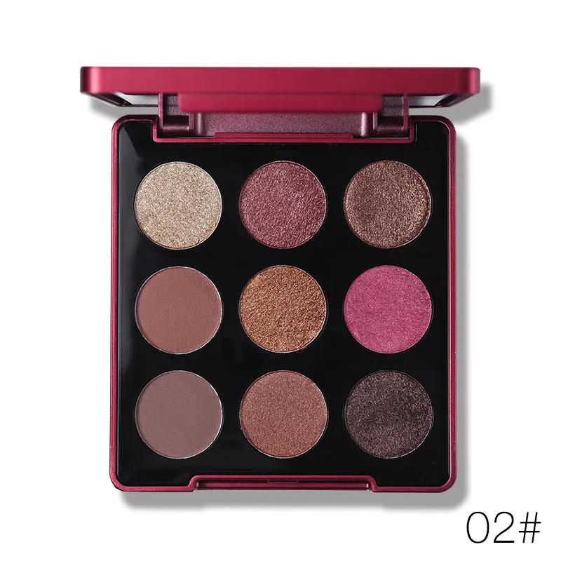 02 TIAI Новые 9 цветов кремовые мерцающие тени для век Палитра металлик шикарные тени для век набор с зеркалом макияж натуральные гладкие тени для век - Цвет: 02
