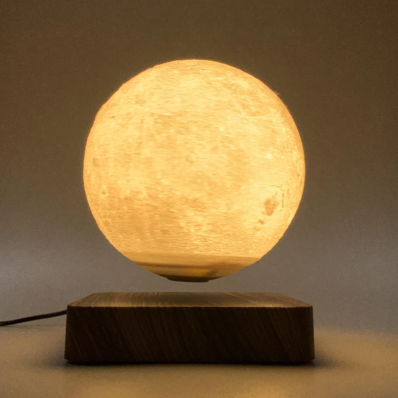 저렴한 새로운 LED 야간 램프 Levitating 크리 에이 티브 3D 터치 자기 부상 문 램프 밤 빛 회전 LED 문 부동 테이블 램프