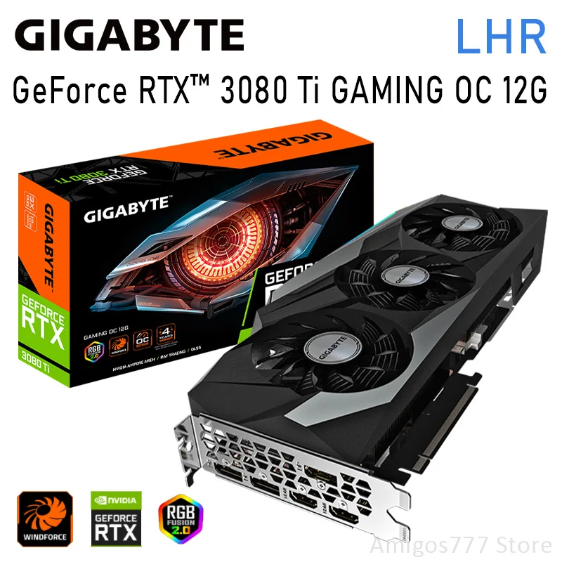 

GDDR6X Gigabyte GeForce RTX 3080 Ti GAMING OC 12G RTX 3080 Ti Gaming Graphics Card 19000MHz HDCP RTX3080 GPU rtx3080 Video Card