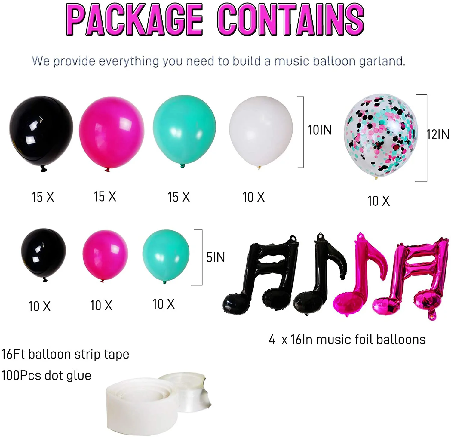 

Music Notes Party Decorations, Karaoke Balloon Garland & Arch Kit, for Birthday Party Supplies