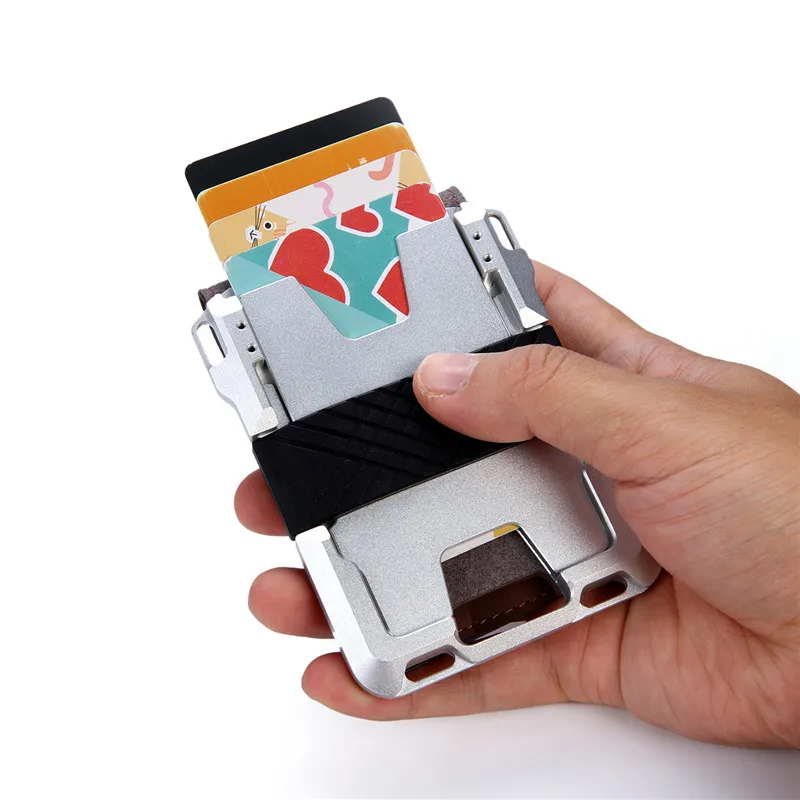 BISI GORO мужской и женский RFID кошелек ID Смарт-держатель для карт высокое качество чехол для визиток модный Алюминиевый футляр металлический чехол