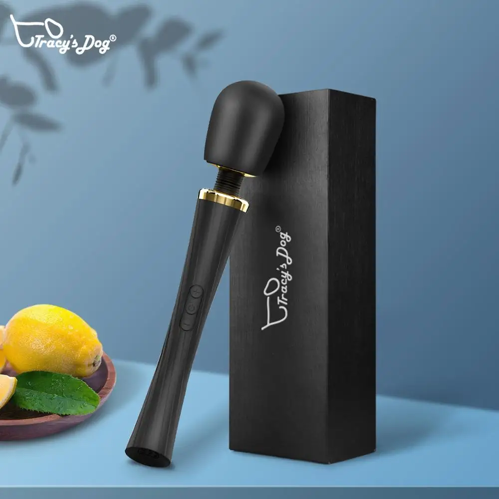Трейси собака USB зарядка большой AV палочка точки G для женщин массажер стимулятор