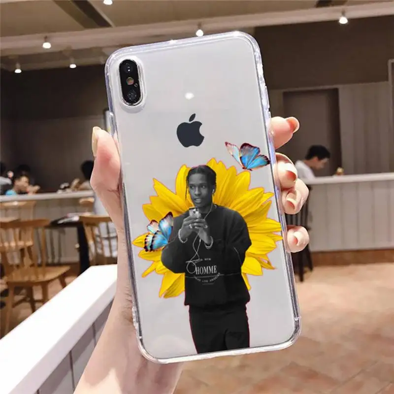 

American rapper singer Asap Rocky Phone Case Transparent for iPhone 6 7 8 11 12 s mini pro X XS XR MAX Plus