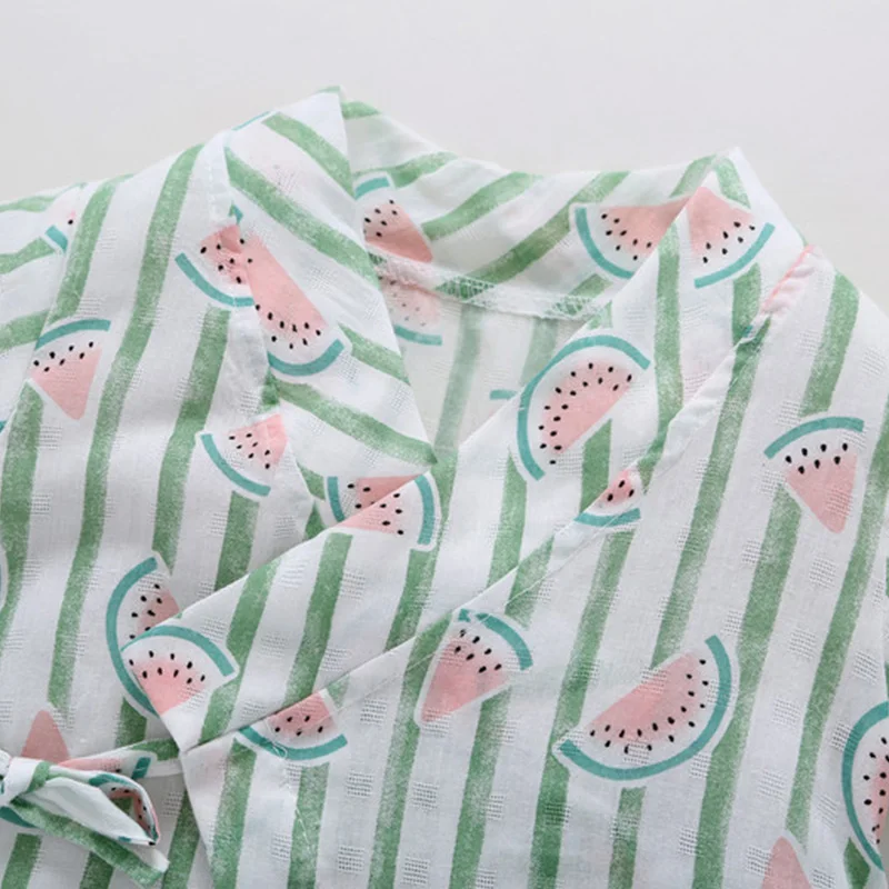 PatPat/удобный комбинезон в полоску с принтом арбуза и короткими рукавами для