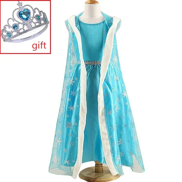 Vestidos infants платья для девочек детские костюмы на Год рождественское платье для вечеринок милые платья в стиле принцессы Эльзы Анны маскарадный костюм - Цвет: as picture