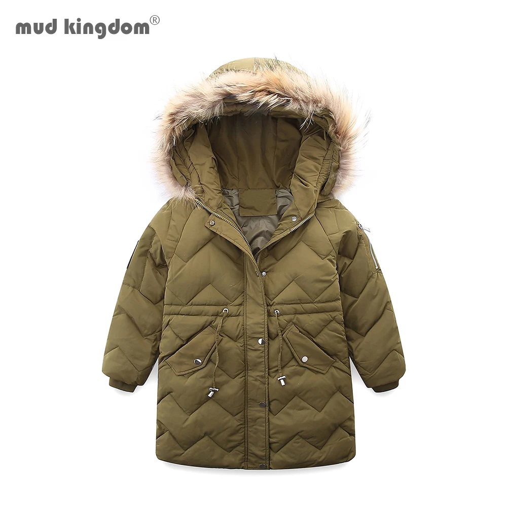 

Пуховик детский зимний, на молнии, с меховым воротником и капюшоном