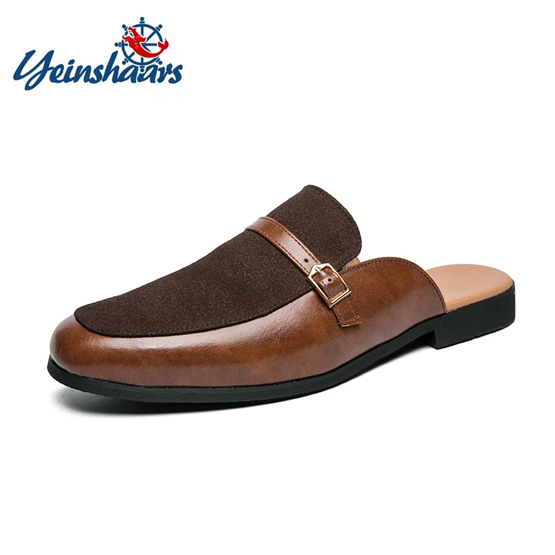 

Outdoor Men Breathable Half Shoes for Men Slide Slipper Brand Designer Italian Mens Casual Shoes Italian Loafers Big Size 38-48