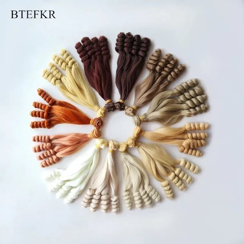 

15*100cm Doll Hair Accessories for Dolls Curly Wig High-Temperature Fiber Baby Doll Mini Tresses for BJD Gifts for Girl