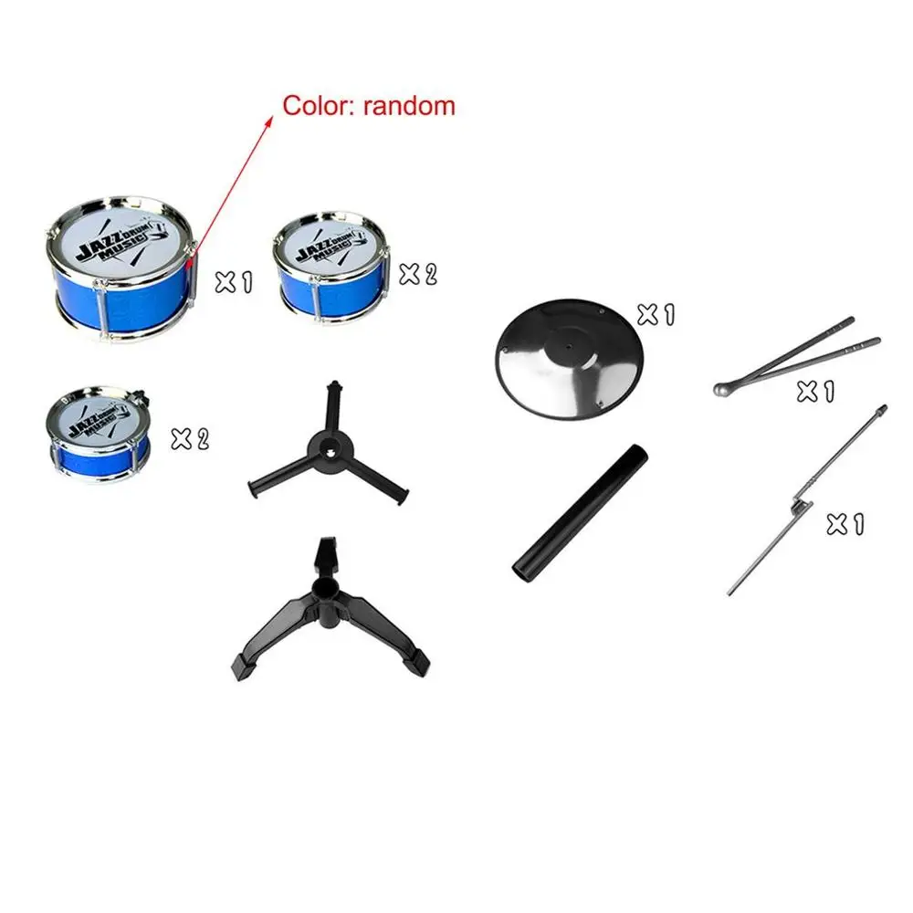 

Musical Instrument Toy For Children 5 Drums Simulation Jazz Drum Kit with Drumsticks Educational Musical Toy for Kids Xmax Gift
