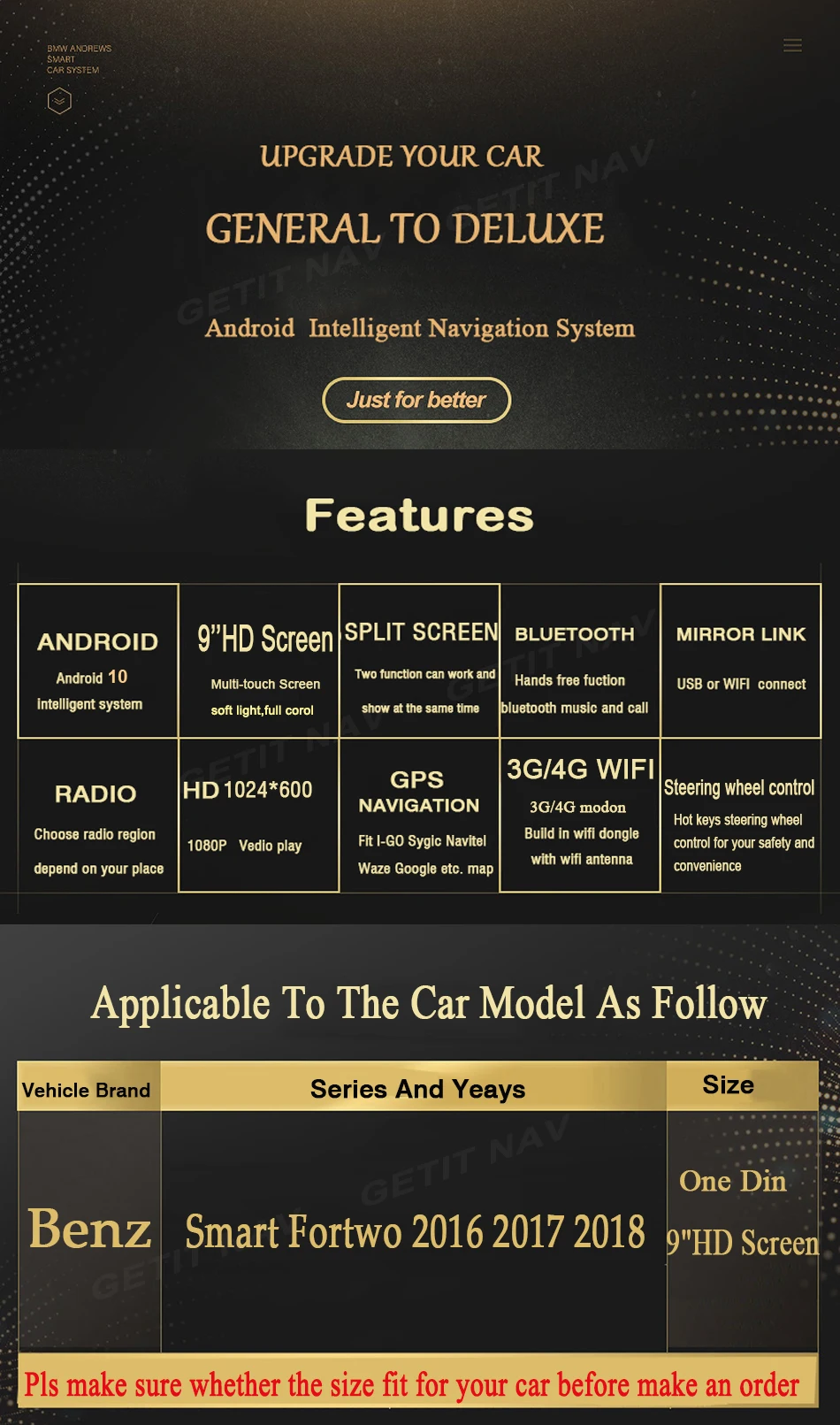 DSP 9 ''Автомобильный gps навигатор android 10 стерео медиа авто радио для Mercedes Benz Smart Fortwo C453 A453 W453