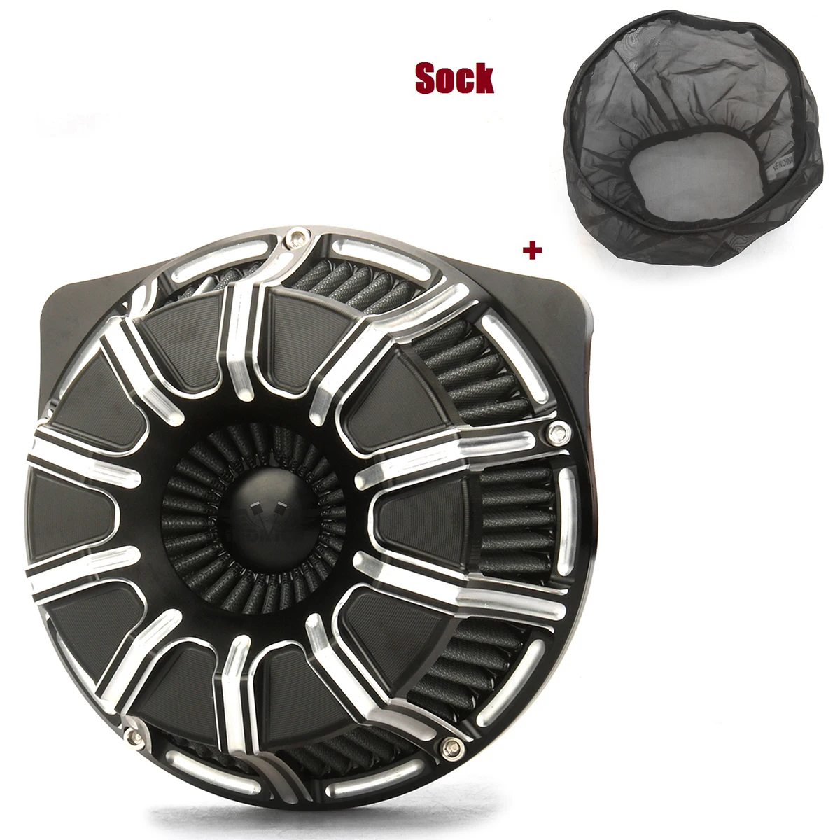 

Black Gauge Air Cleaner Intake Filter Rain Socker Cover Fit For 1996-2019 XL1200C Sportster 1200 Custom