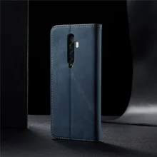 Retro Flip Case For Oppo Reno 2z 2f Case Denim Fabirc Stand Wallet Back Cover For Oppo Reno2 Z Fundas