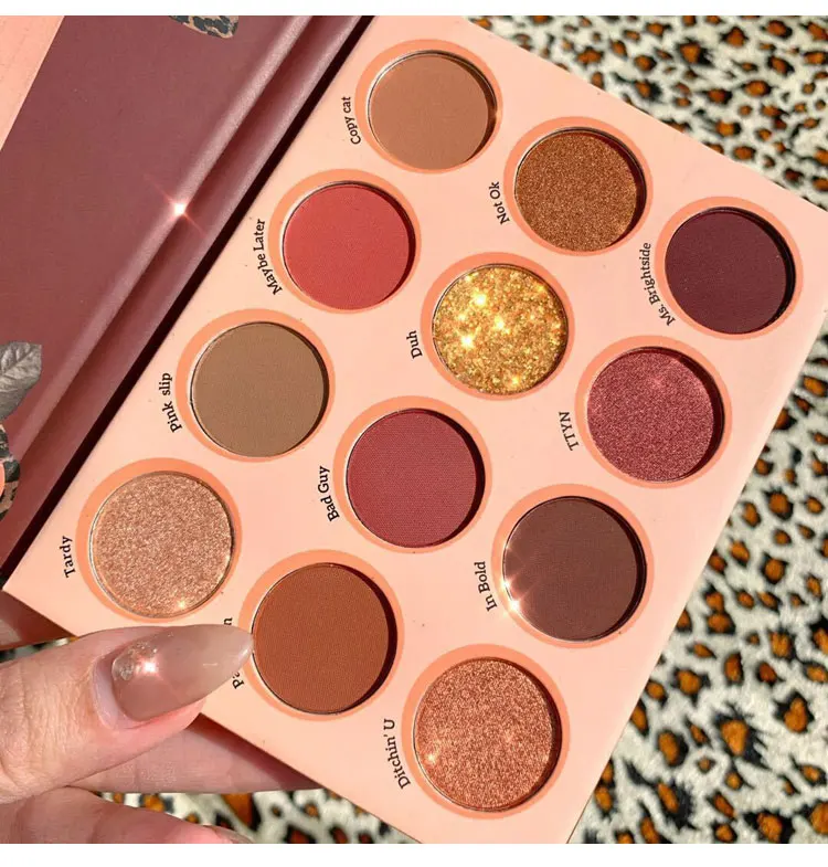 Профессиональная палитра теней для век 12 цветов телесные мерцающие матовые тени