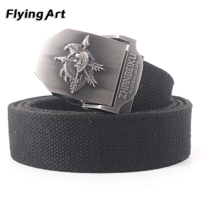 Mens & Women Unisex Eagle Head Canvas Tactical Person High Quality Military Belts For Mens & Women Luxury Patriot Jeans Belt