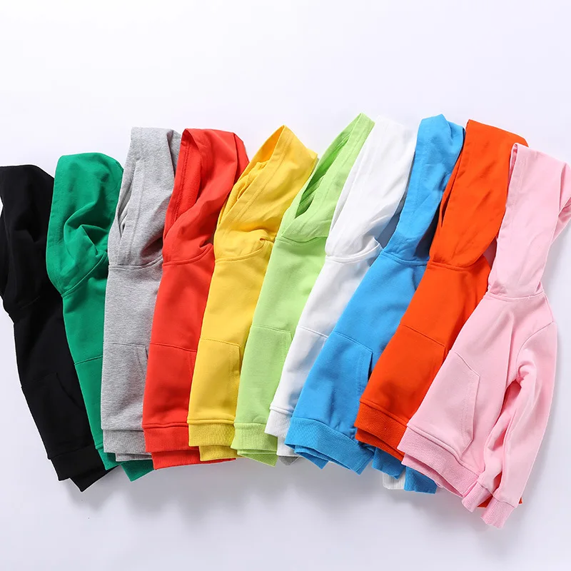 

Children's Hoodies Boy Girl Casual Sports Hoodies Teenager Sweatshirt Cotton Solid Green Sportswear Sweater Children Clothes