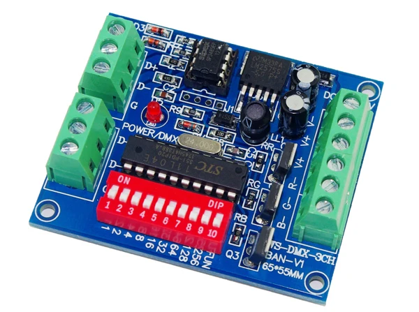 Лучшая цена 1 шт. Φ 3CH Канал DMX 512 светодиодный декодер контроллер используется для
