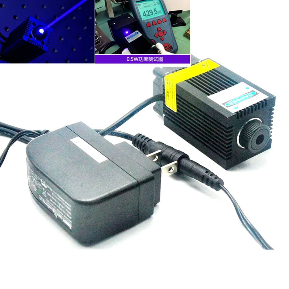 

Focusable 405nm 500mW Blue Laser Diode Dot Locator/positioning Module w 12V Adapter 33x55mm