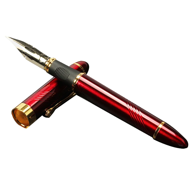 Jinhao качество G перо металлическое модифицированное Caneta каллиграфия круглый корпус цветок тело английская перьевая ручка канцелярские заменители dip Ручка - Цвет: Screw Red