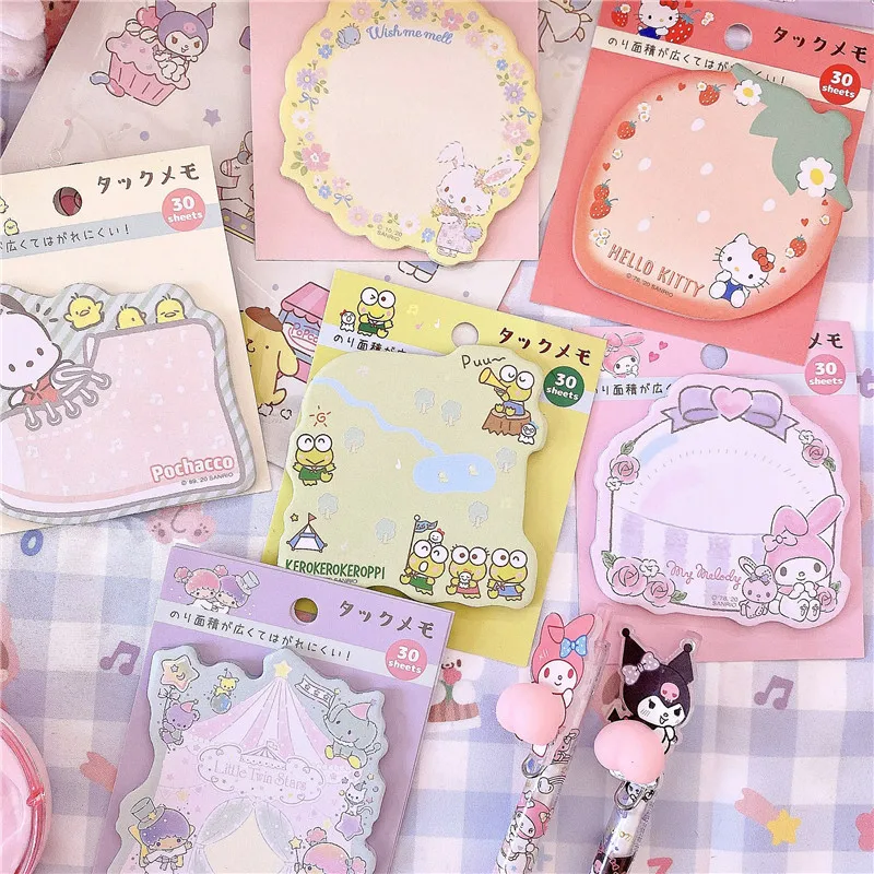 30 Sheets Cute Cartoon Memo Pad Kawaii Sticky Notes Girl Diary DIY Decorative School Notebook Japanese Stationery | Канцтовары для