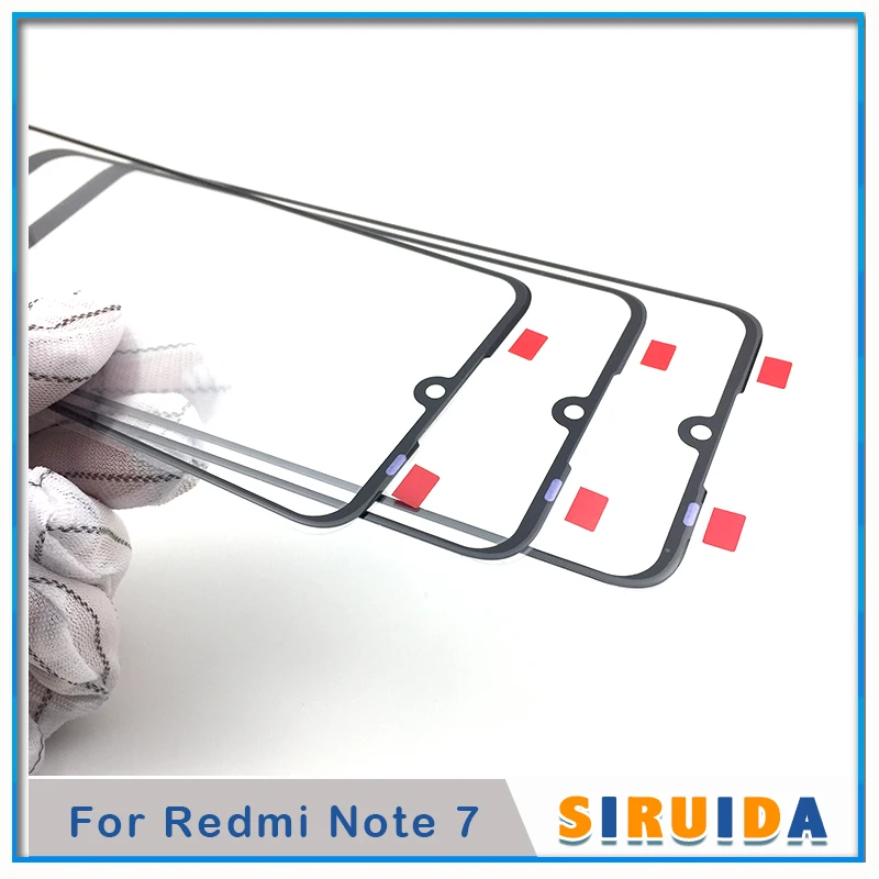 5 шт. ЖК сенсорный экран внешнее стекло с OCA клей для Xiaomi Redmi Note 7 панель экрана Запчасти для объективов