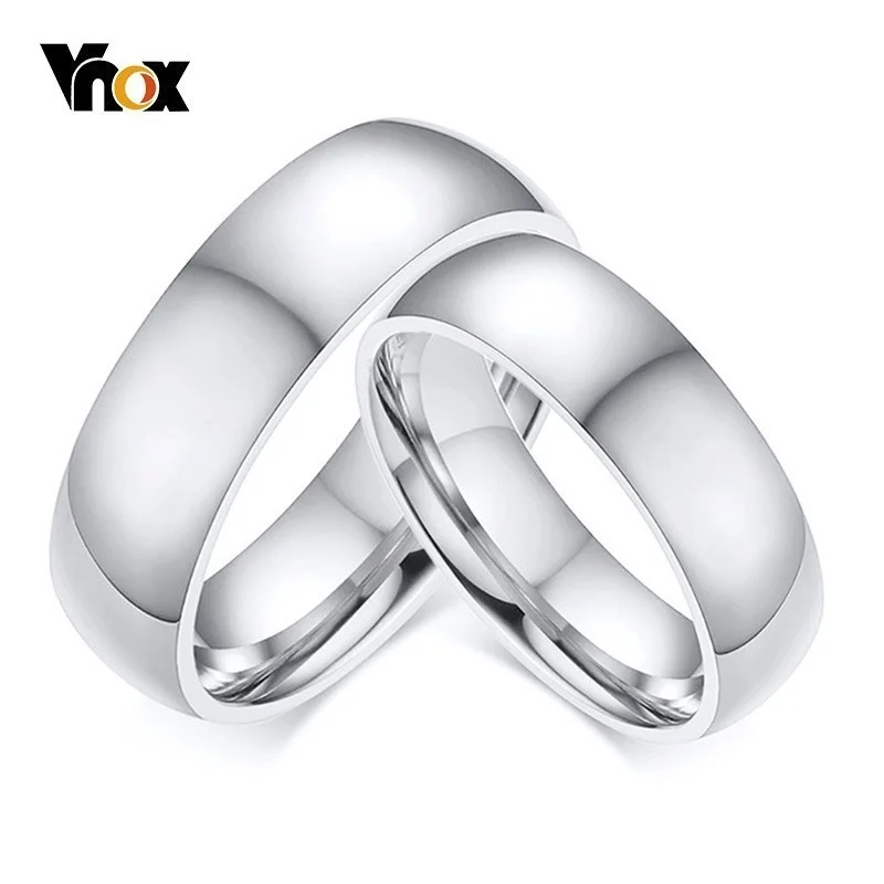 

Vnox Never Fade Wedding Bands for Women Men Couple Rings Stainless Steel Anti Allergy Classic Rings Lovers Gift