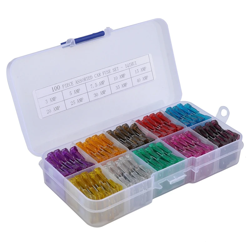 100Pcs Blade Fuse Box Auto for Motorcycle Truck Car Boat 3A 5A 7.5 10A 15A 20A 25A 30A 35A 40A | Автомобили и мотоциклы