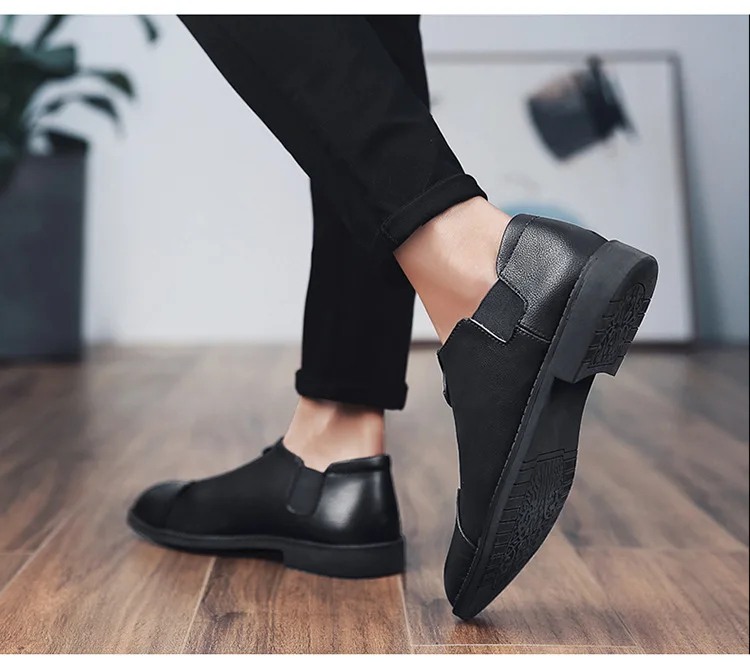 Модная мужская повседневная кожаная обувь; мягкие удобные лоферы на плоской подошве; обувь для вождения; однотонная Удобная весенне-Осенняя обувь из искусственной кожи