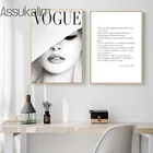 Черно-белые Плакаты Красота стены печатает Абстрактная живопись холст Художественная работа с цитатами Версия для печати Vogue настенные картины для девочки номер Декор